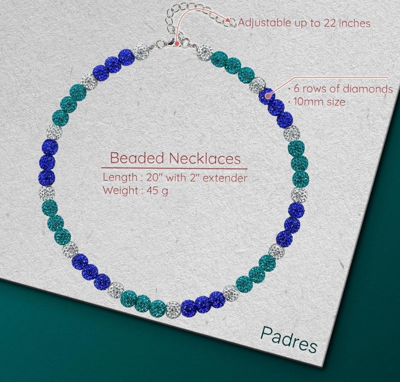 SUPBOMM Baseball Ice Necklace, Bling Beaded Necklaces, Drip Chain, League Team Colors Gifts for Men - Image 2